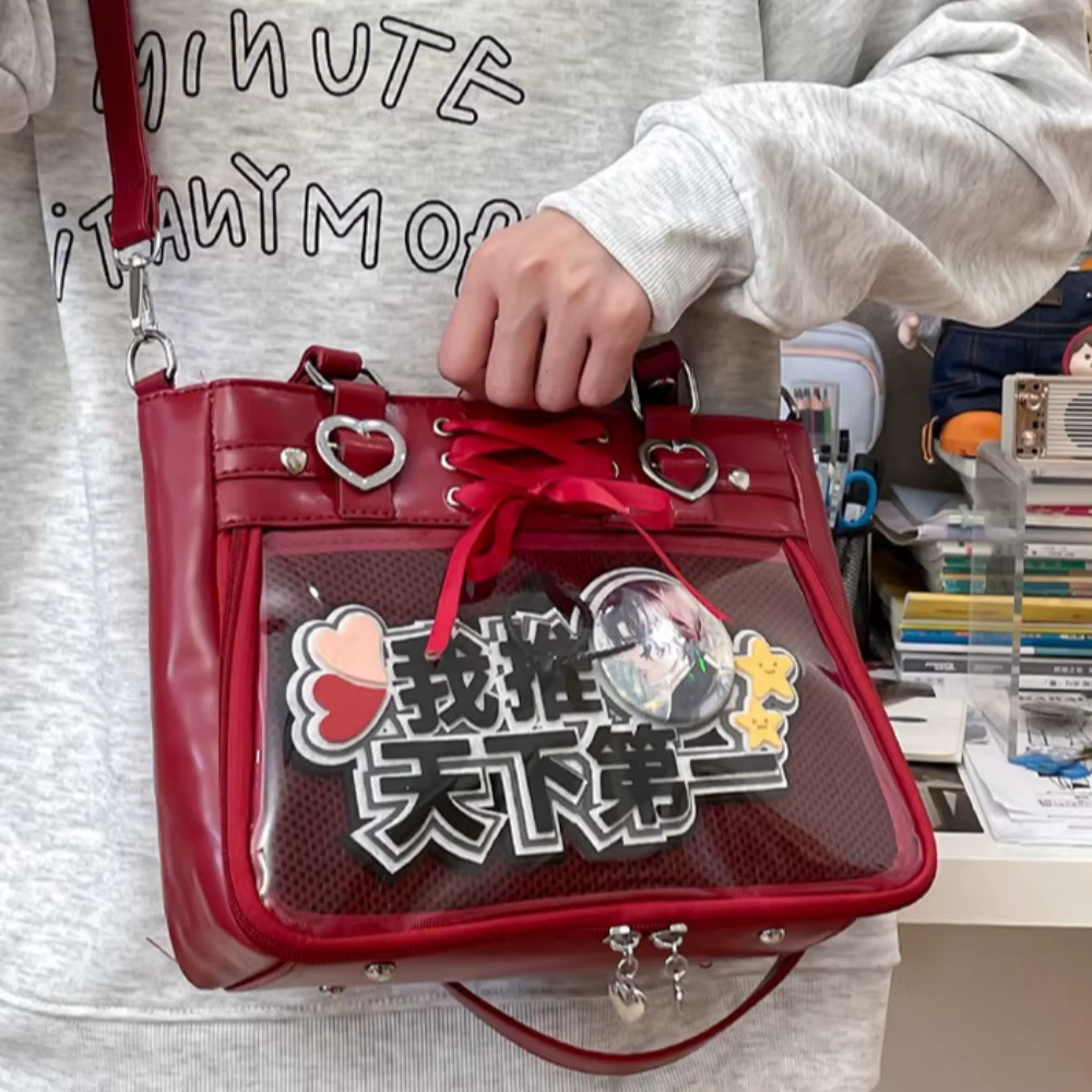 Sac bandoulière Ita Bag rouge petit format Italife avec ruban