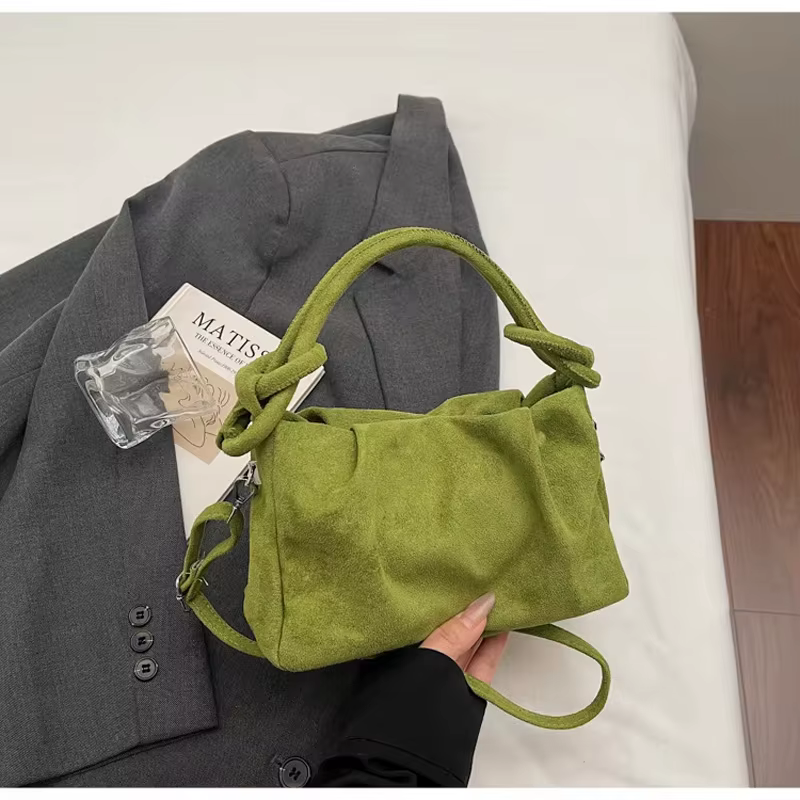 Nouveau sac bandoulière rétro en daim pour femme