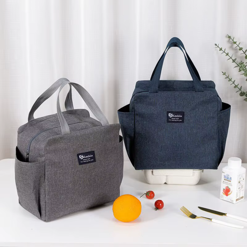 Sac Thermique DoublePocket Déjeuner Sac LargeCapacity Étudiants Repas Épais En Aluminium Feuille Portable Isolé Boîte