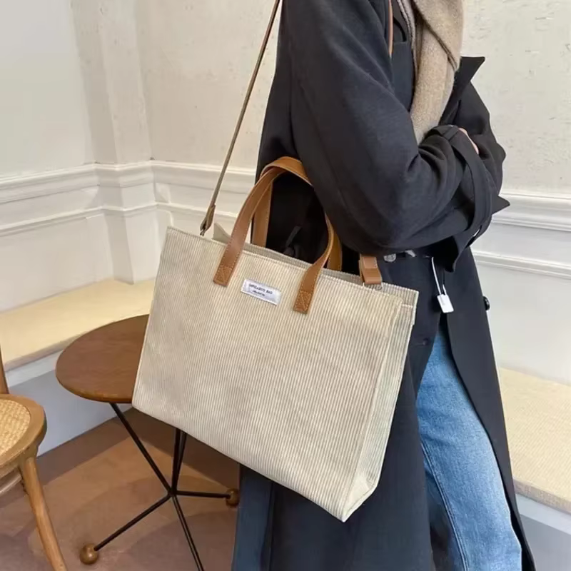 Sacs à Main Vintage en Velours Côtelé pour Femme