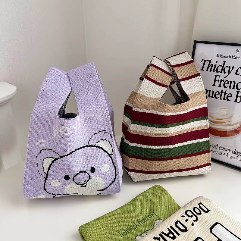 Sac à main rétro à rayures pour femmes