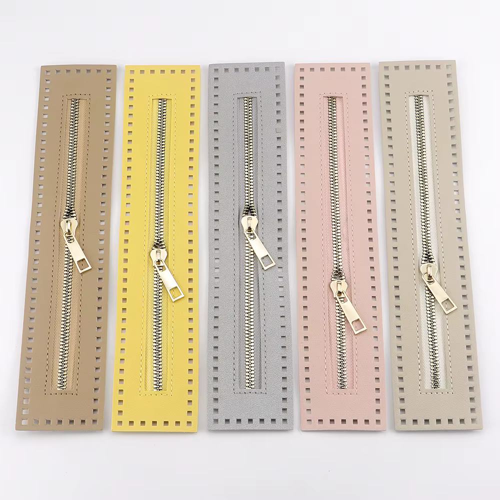Lot de 5 sangles à fermeture éclair de 27 cm avec trou de couture