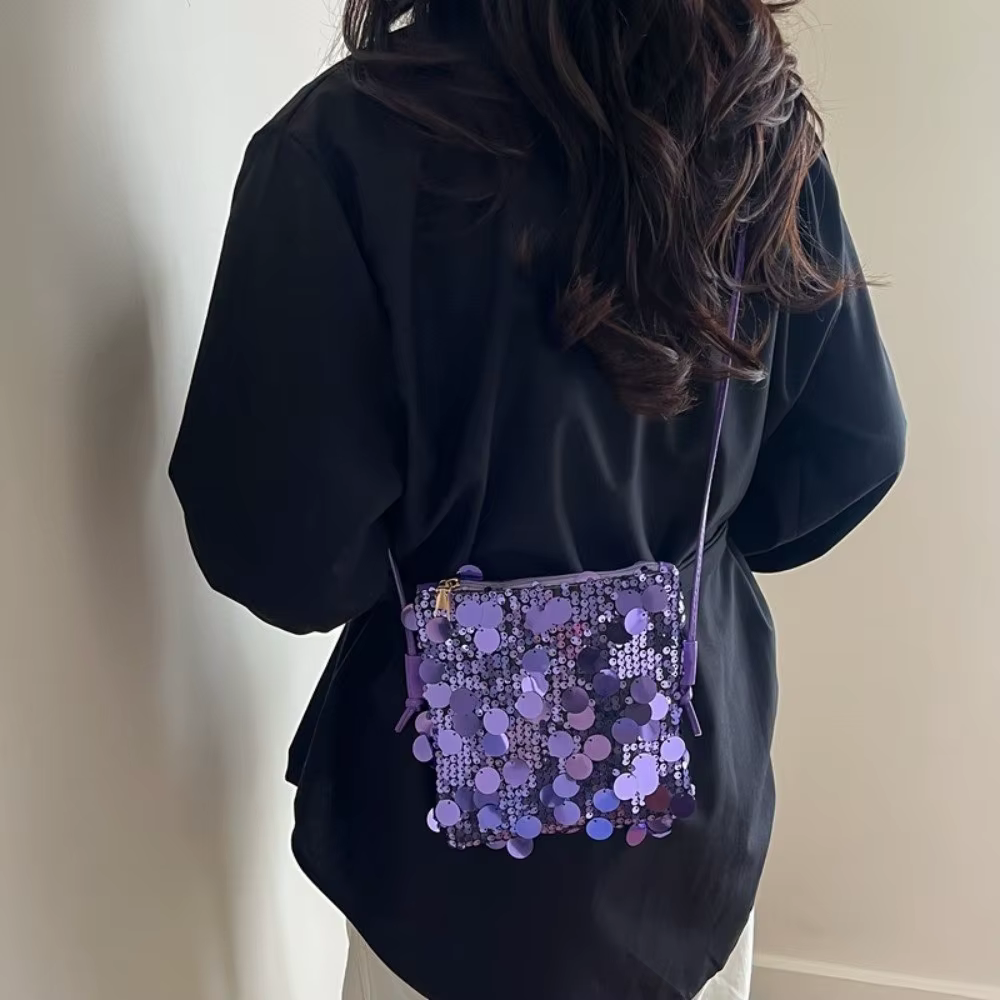 Nouveau sac mini bandoulière à sequins pour femme
