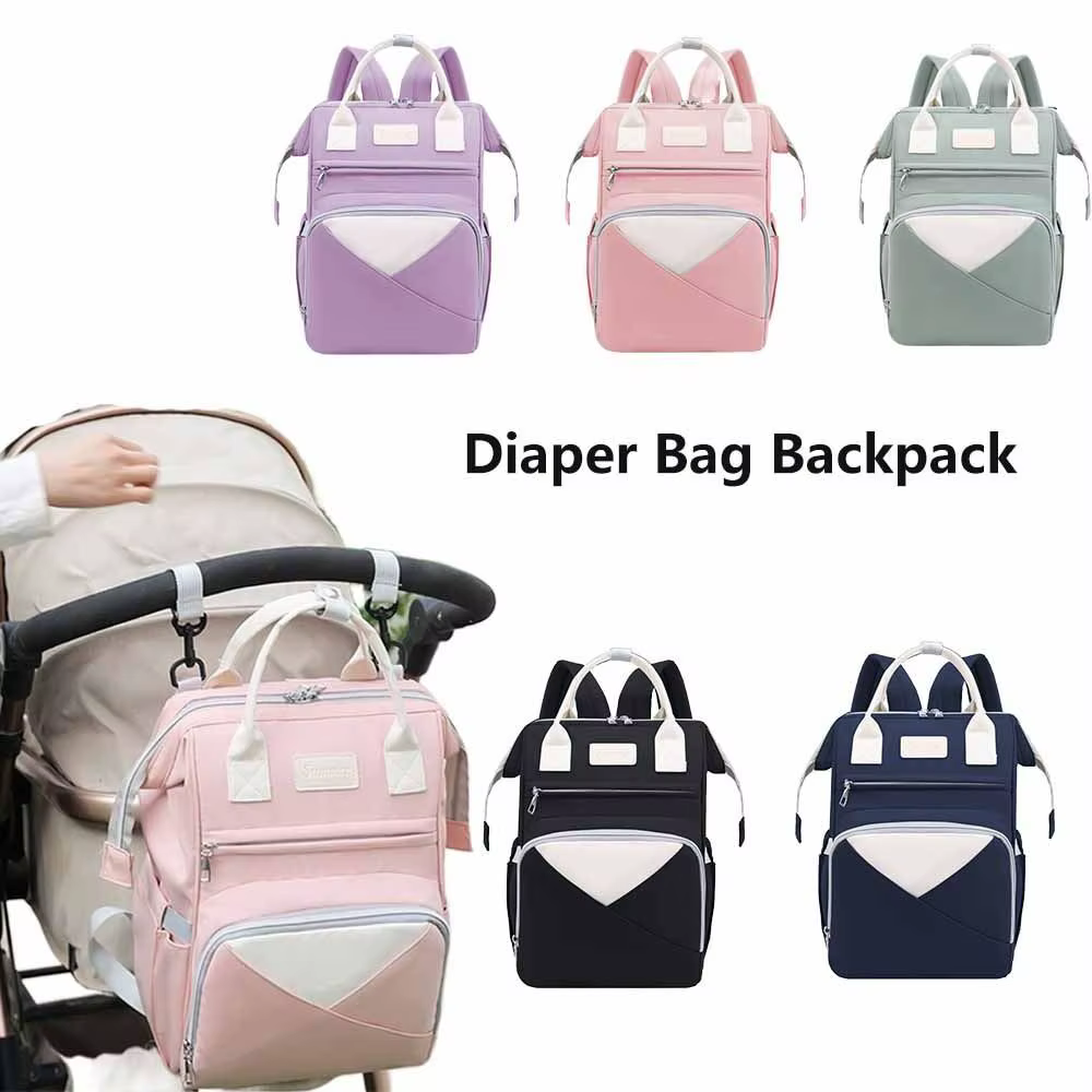 Sac de maman en Nylon multifonctionnel grande capacité sac de voyage de maternité poches isolées sac à couches