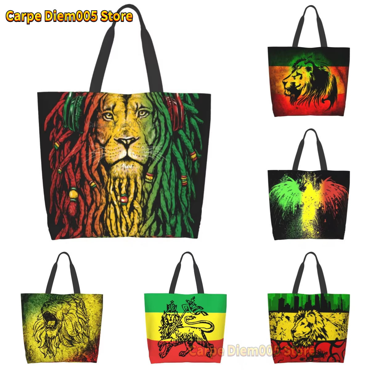 Rasta Lion2 Sac fourre-tout grande capacité pour femme
