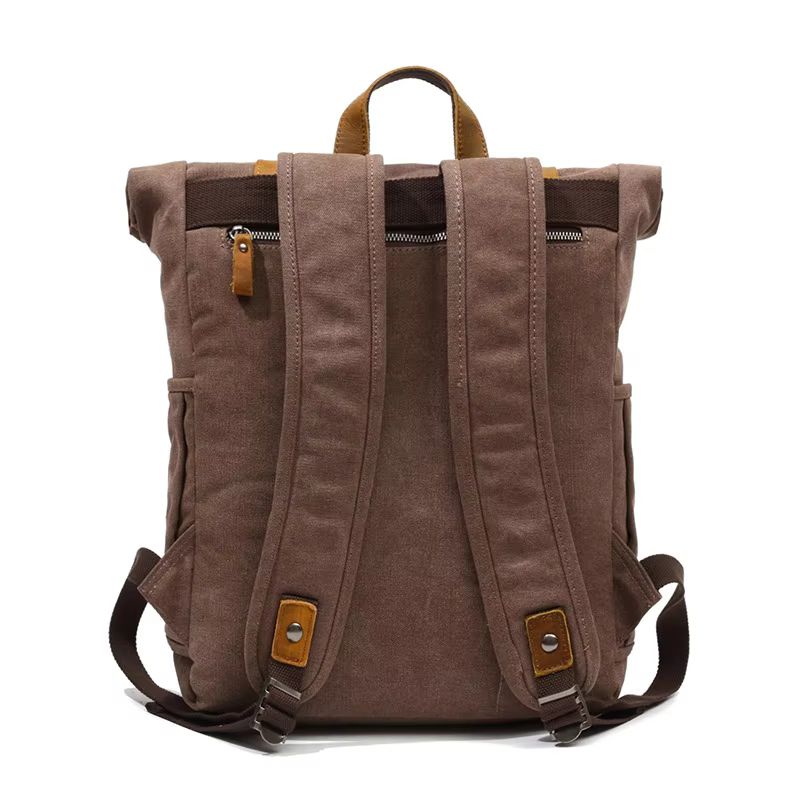 Sac à dos en toile de style vintage pour hommes et femmes avec bretelles réglables et compartiments spacieux