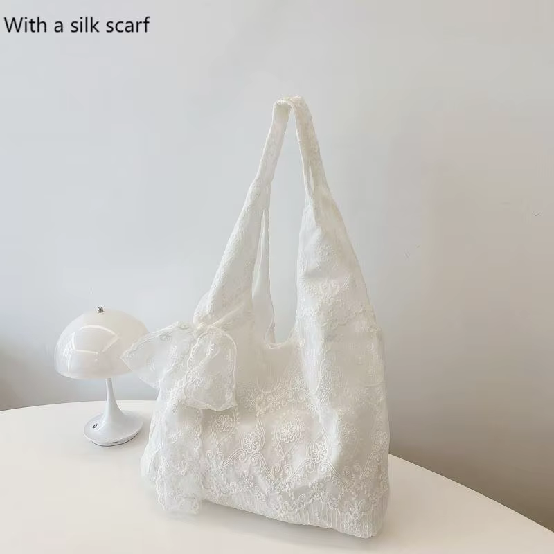 Fourre-tout en toile de fleurs de dentelle fraîche d'inspiration coréenne