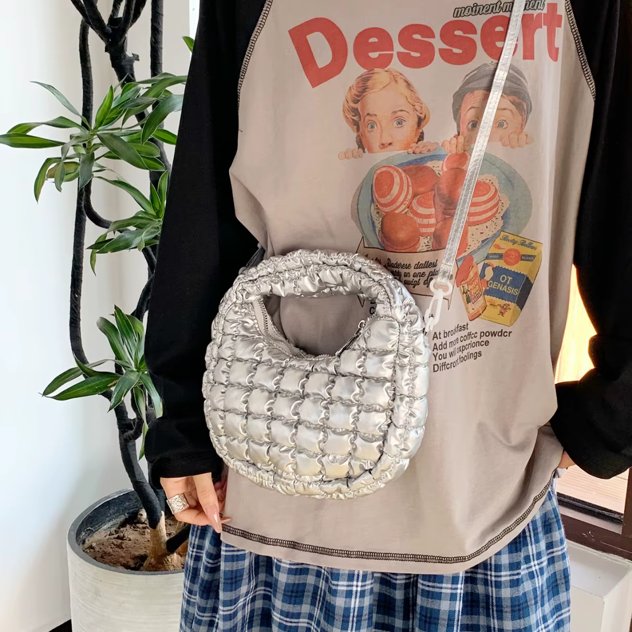 Sac à bandoulière matelassé ultra-léger pour femme
