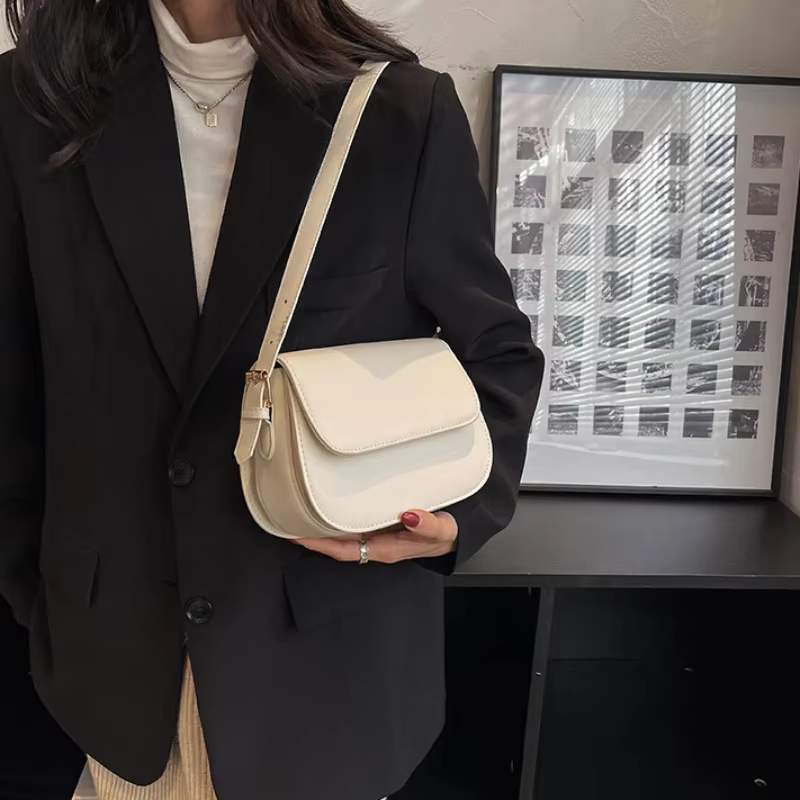 Petit sac de selle rétro à Texture avancée pour femmes