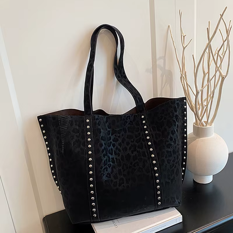 Sac fourre-tout Y2K mat imprimé léopard
