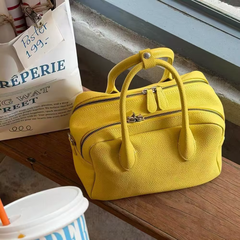 Sac Bowling Jaune Texture Litchi Printemps-Été 2026