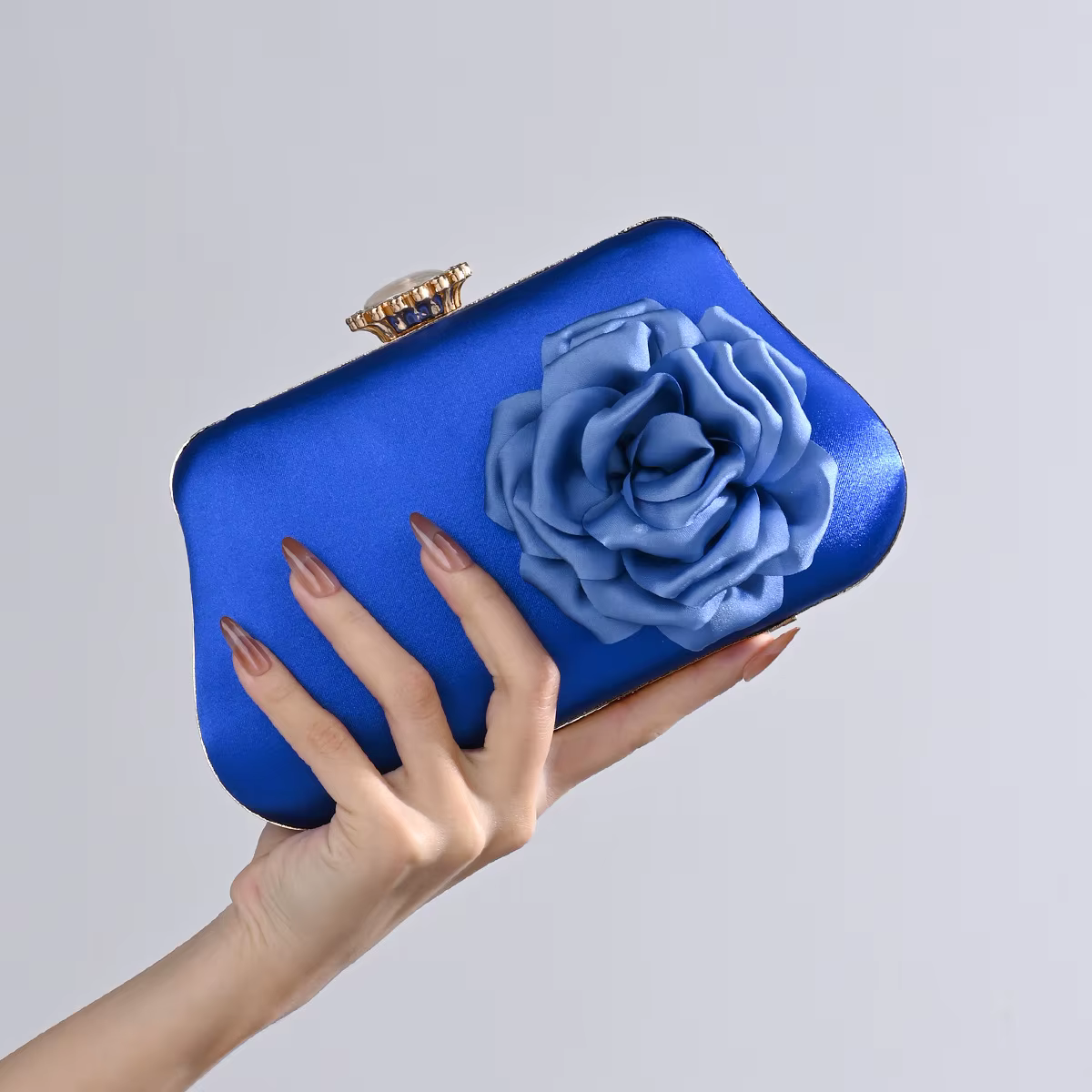 Pochette de soirée en Satin à fleurs exquises