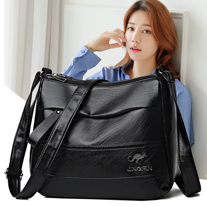 Sac à main asymétrique épaule dénudée en cuir élégant