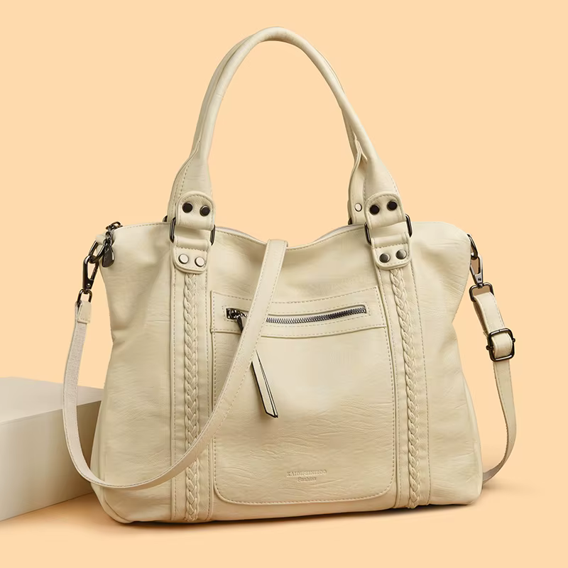 Style d'hiver Sac à main grande capacité sacs à bandoulière grand fourre-tout décontracté Sac à main dames A4 sacs à bandoulière en cuir souple Sac d'affaires
