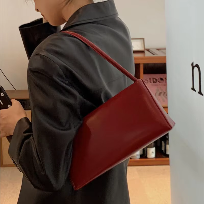 JIAERDI rétro rouge sous les bras sac femmes Simple en cuir grande capacité sac à bandoulière dames mode polyvalent luxe sac à main Chic nouveau