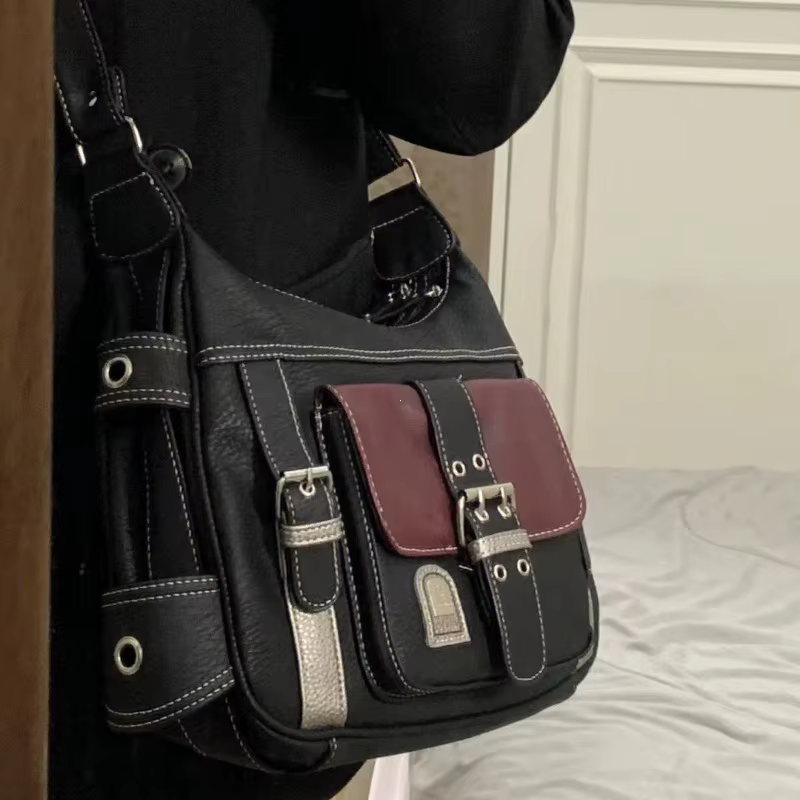Sac à bandoulière vintage en cuir PU pour femme