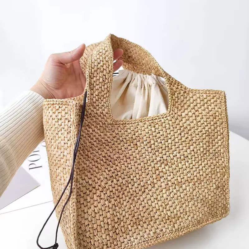 Été raphia paille femmes vacances tissé plage sac à bandoulière capacité Simple sac à main classique simplicité luxe concepteur sac fourre-tout