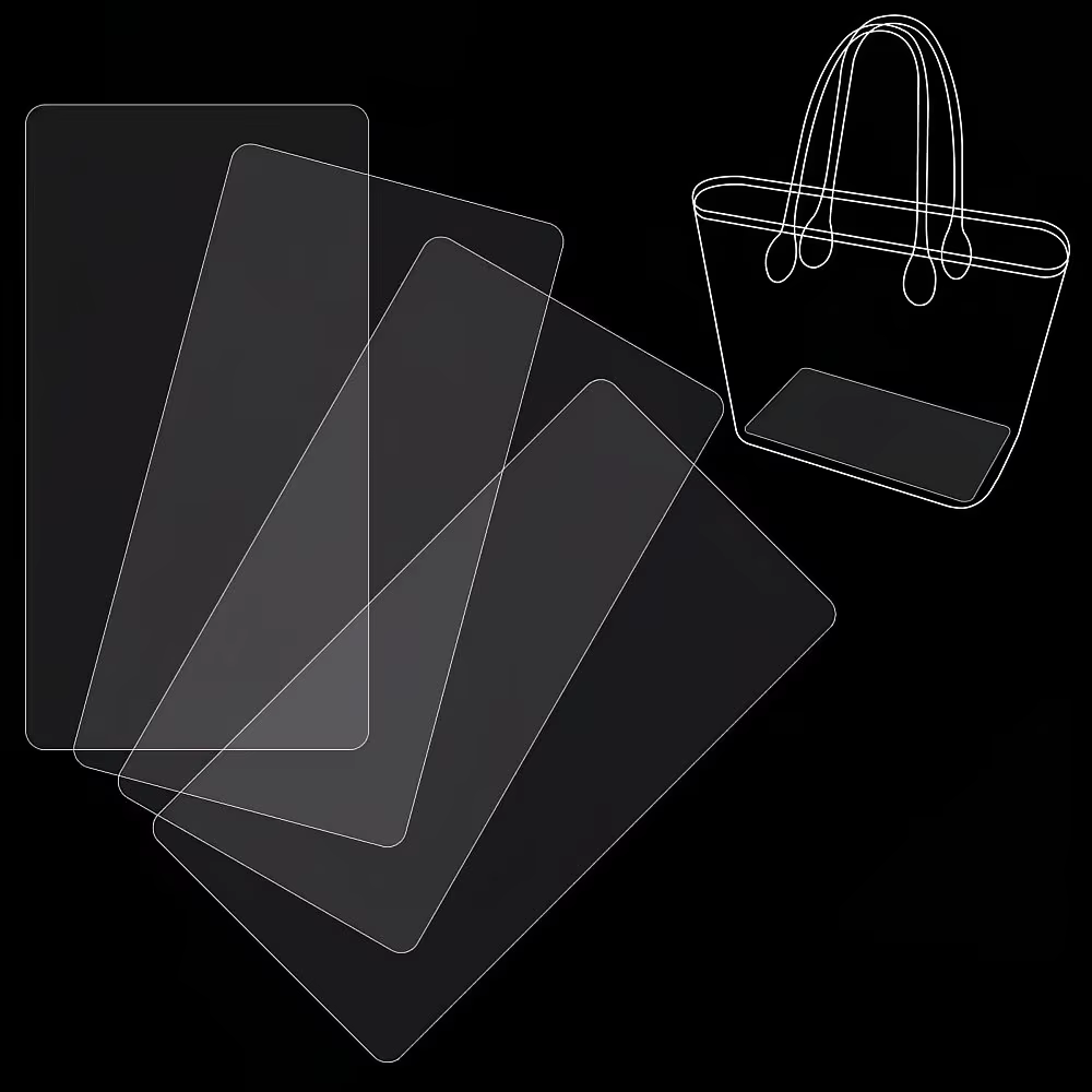 3 inserts rectangulaires en plastique pour fonds de sacs
