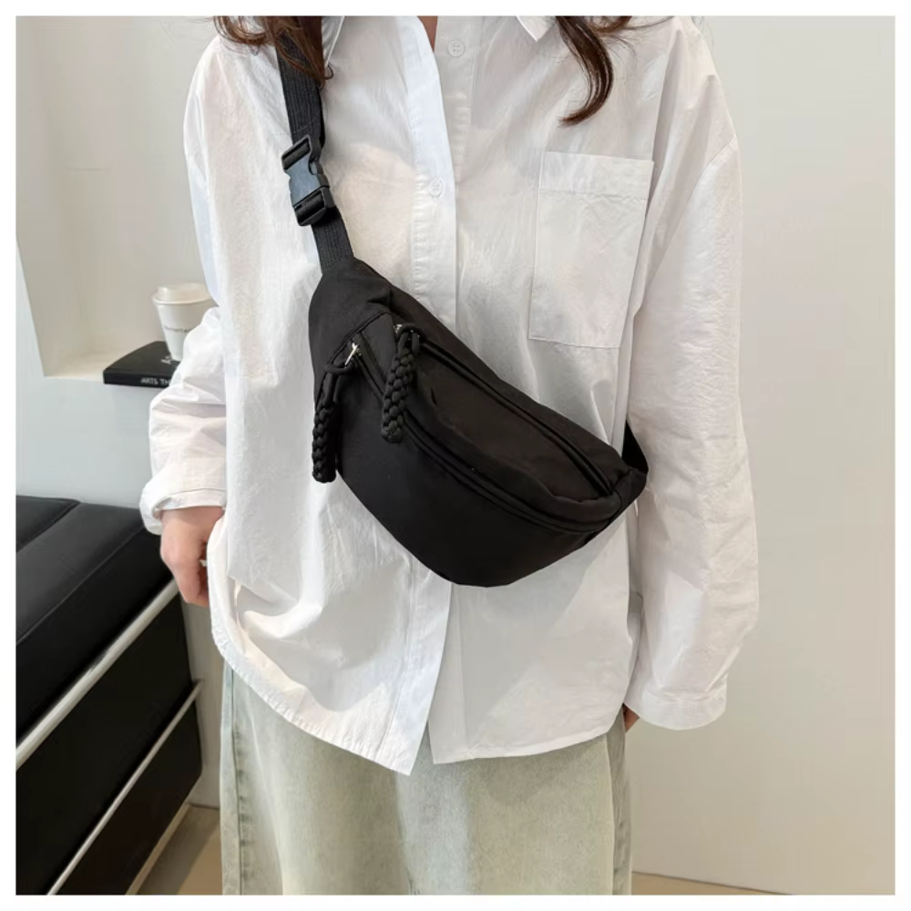 Sac de taille en toile demi-lune pour femme