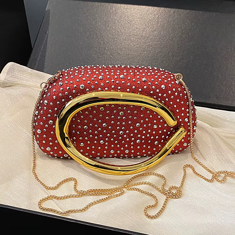 Pochette de soirée de mariage rouge pour femmes