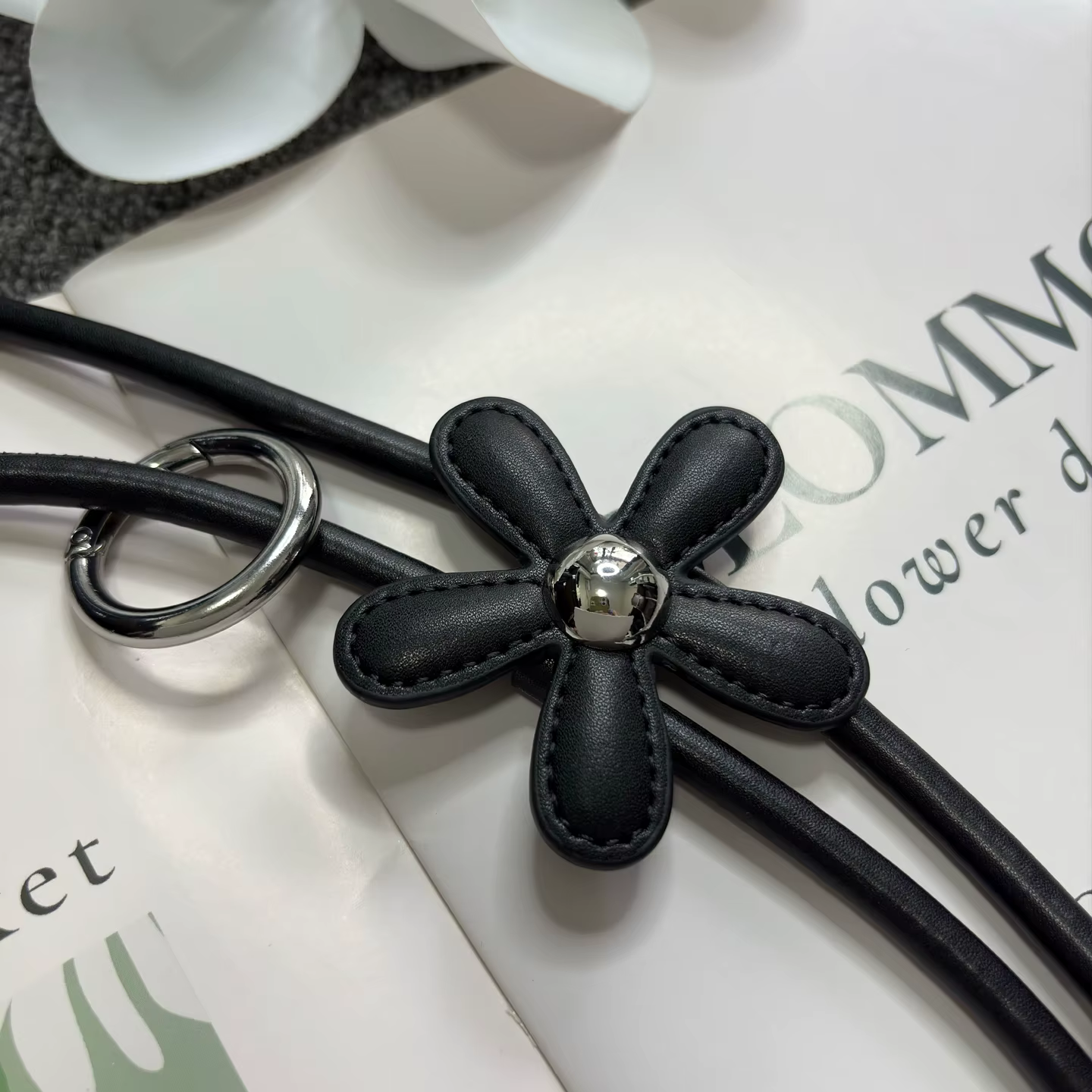 Pendentif fleur verte, accessoires de sac polyvalents