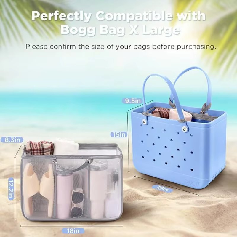 Organisateur de sac de plage compatible avec les sacs Bogg Bag taille M-L
