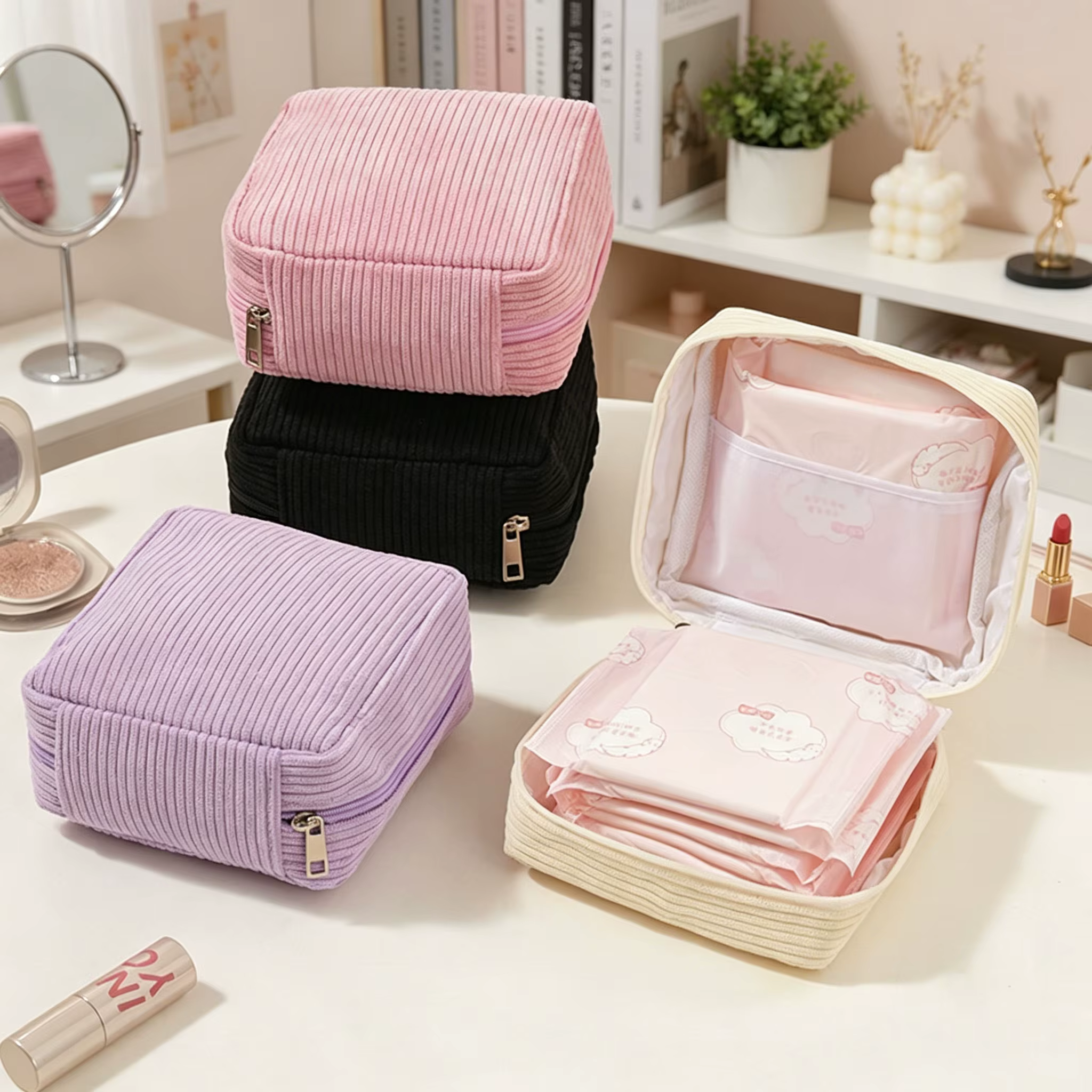 Sac de rangement pour serviettes hygiéniques et tampons pour femmes