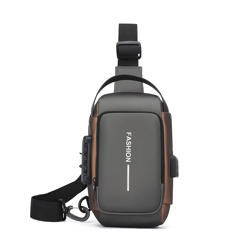 Sac à bandoulière en tissu Oxford durable pour hommes – Sac de poitrine élégant pour moto avec poche pour téléphone