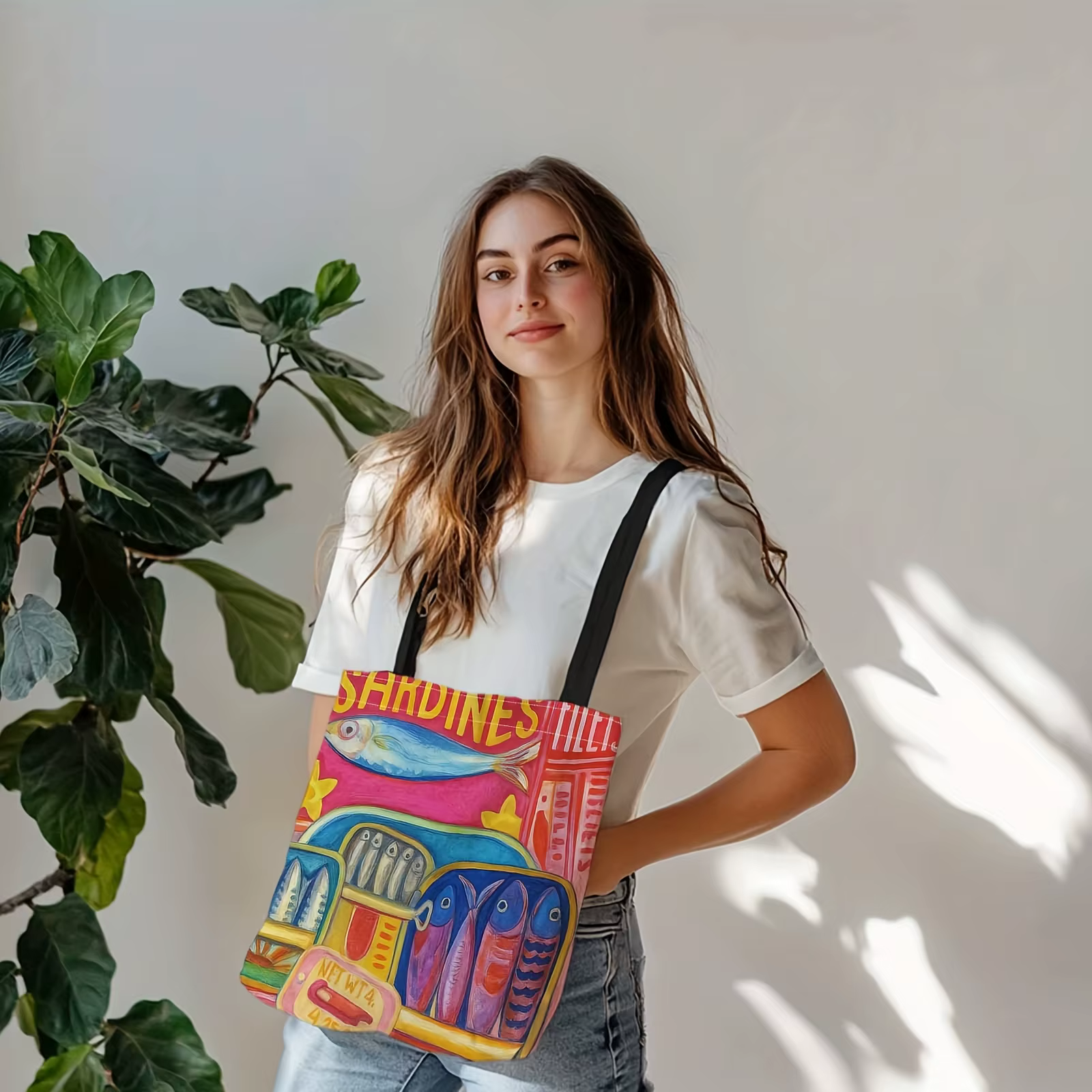 Sac durable au design boîte de conserve de sardines
