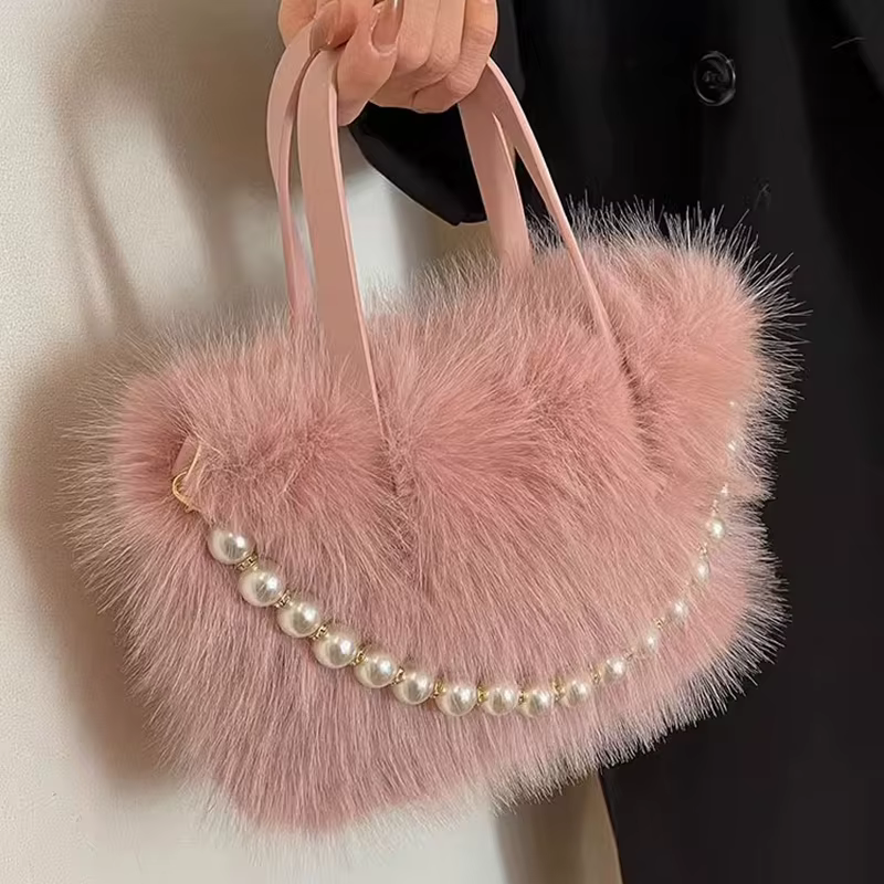 Sac fourre-tout en fausse fourrure pour femmes