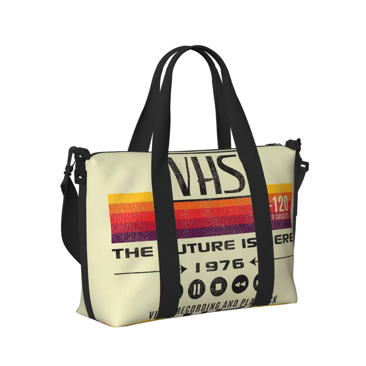VHS le futur est ici 1976 sac de voyage de plage Lts usé sacs fourre-tout de grande capacité pour le Sport femmes Shopping sac à bandoulière