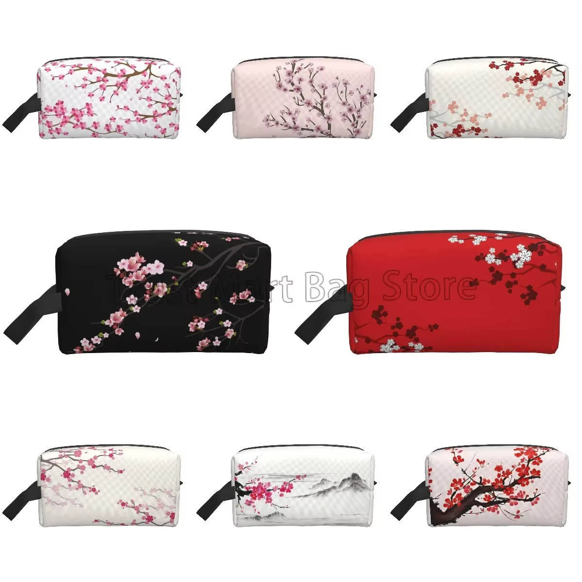 Sacs à cosmétiques japonais Sakura imprimés fleurs de cerisier pour femmes