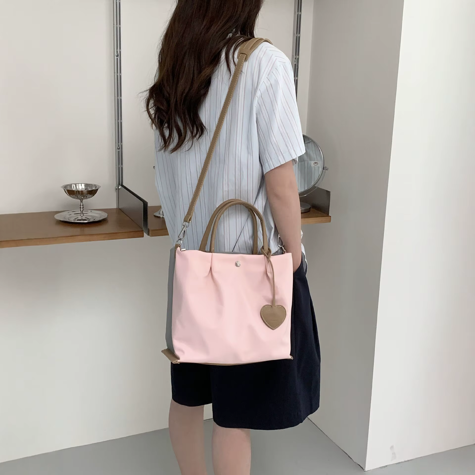 Sac fourre-tout en nylon style coréen avec patchwork