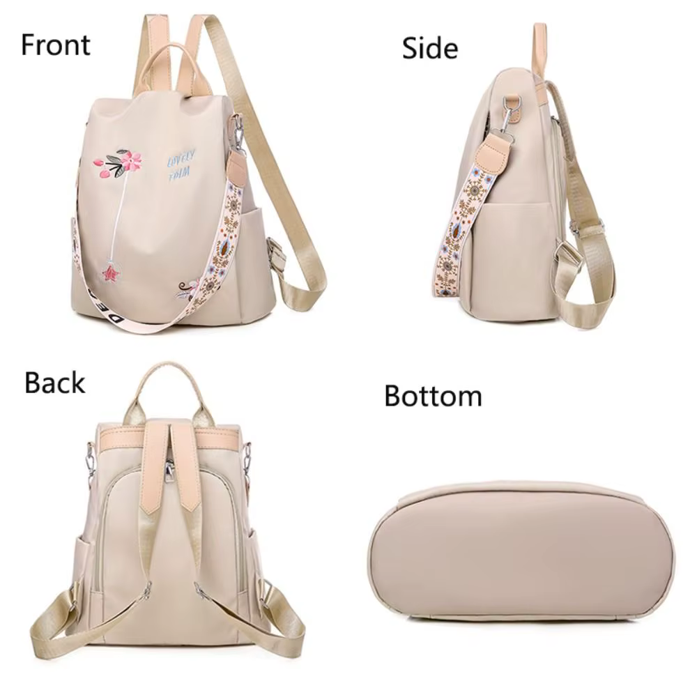 Sac à Dos Oxford Brodé pour Femme