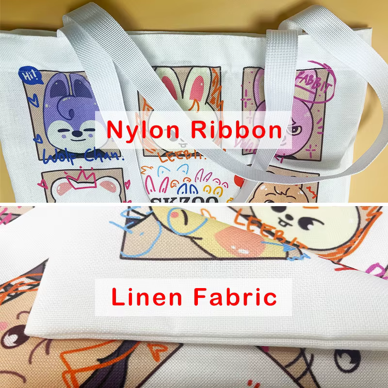 Dessin animé bonbons sac à main femmes décontracté lin fourre-tout sous les bras poignée supérieure sac dame Shopping sacs de voyage