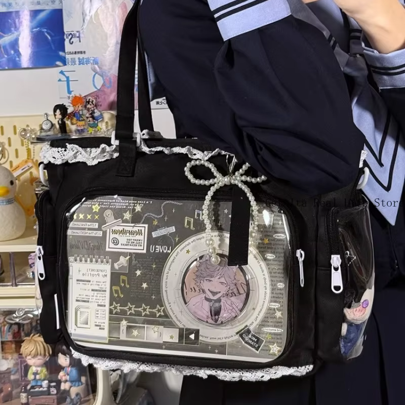 Italife nouvelles femmes mignon dentelle Ita sac avec perle arc fille Kawaii Itabag avec insérer pour épingle affichage