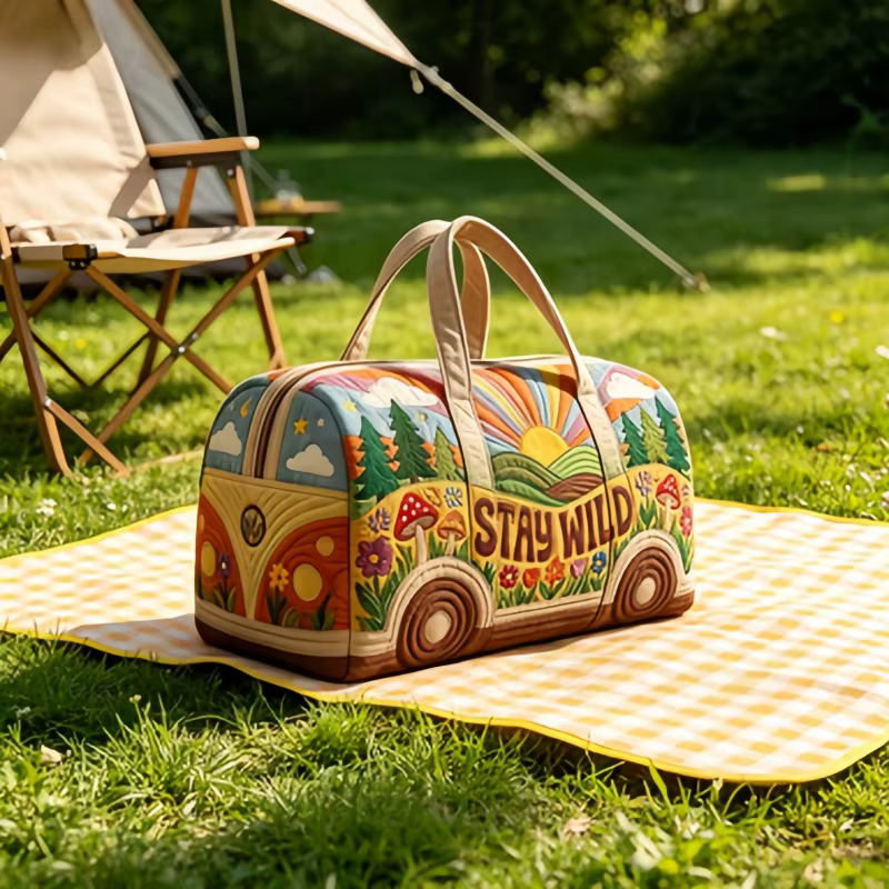 Sac de voyage vintage années 70 style hippie
