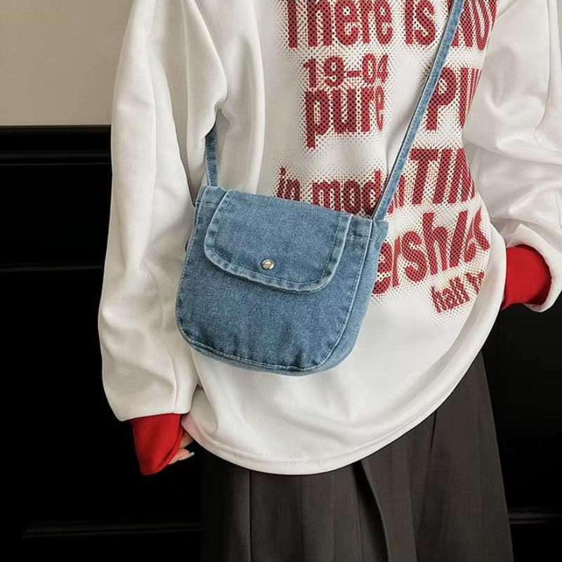 Sac à bandoulière en jean tendance pour femme – Sac à main polyvalent et décontracté pour le quotidien