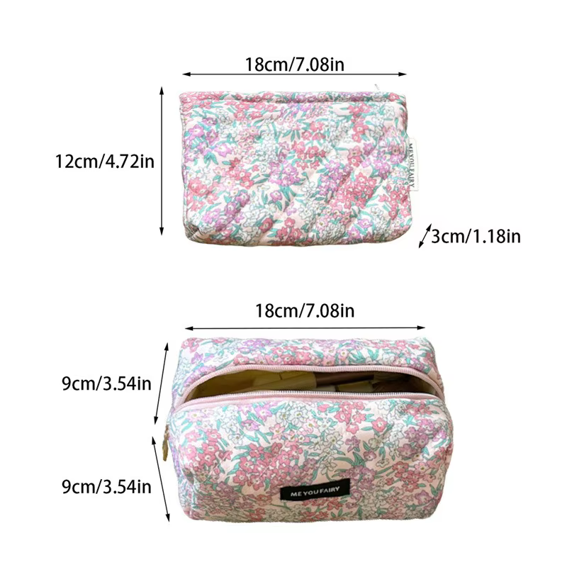 2025 Vintage Floral vanité étui doux Jacquard maquillage pochette femmes fermeture éclair