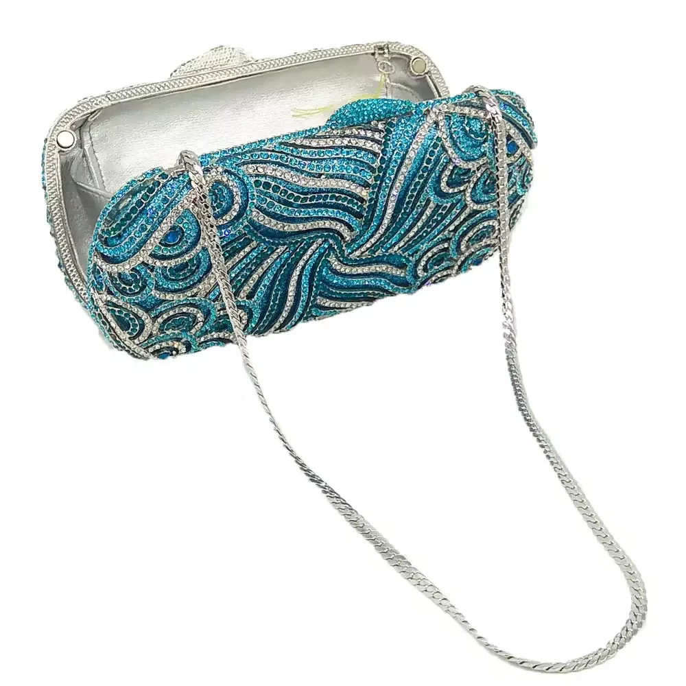 Pochette de soirée bleue pour femme