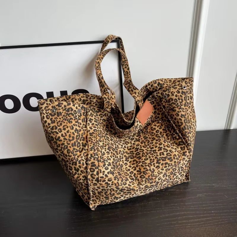 Design léopard 2023 mode coréenne Shopper grands sacs à provisions pour femmes sac à main dame sac à bandoulière grande