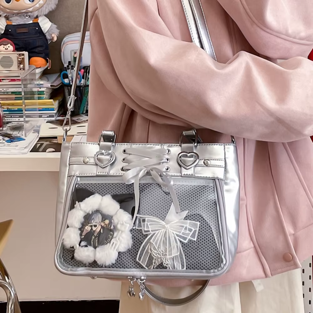 Italife petit sac Ita rouge à bandoulière avec ruban femmes Kawaii clair mignon sac