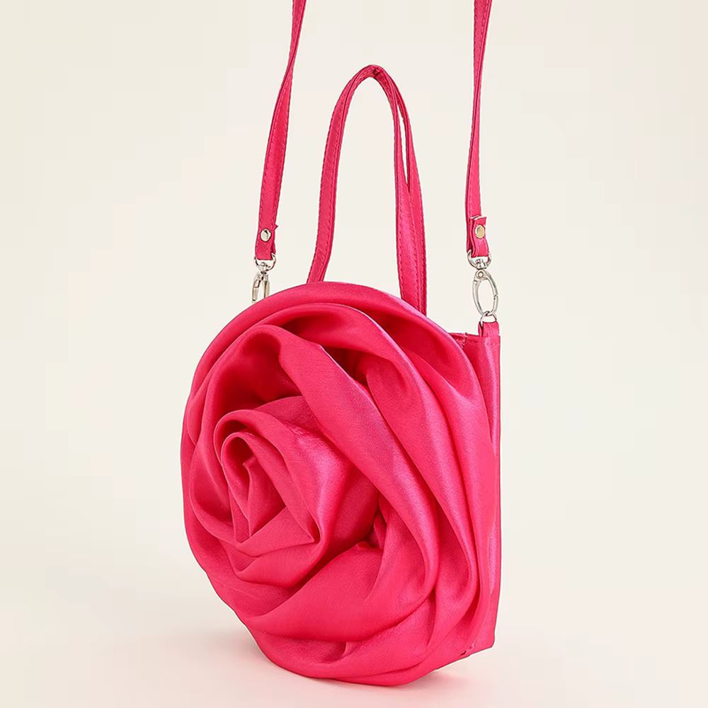 Sac à main rose plissé pour femme