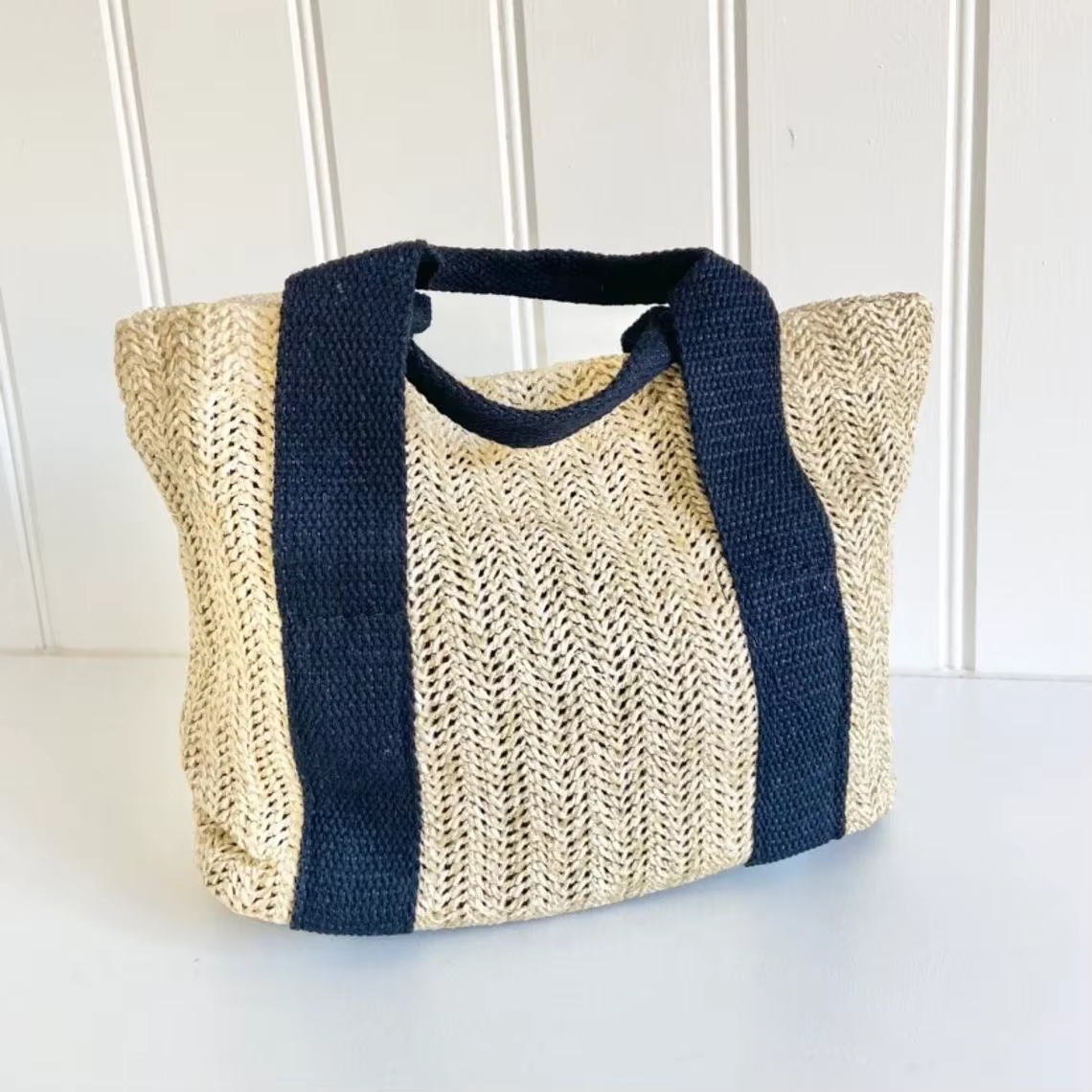 Sac de plage en paille personnalisé pour demoiselle d'honneur