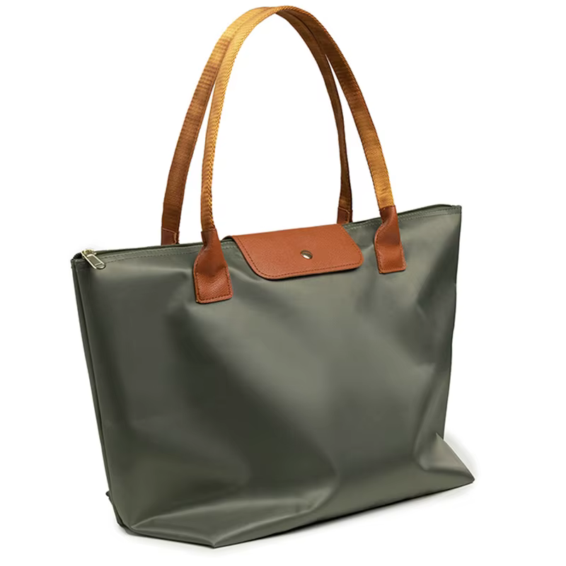 Sac fourre-tout Oxford avec accents en cuir