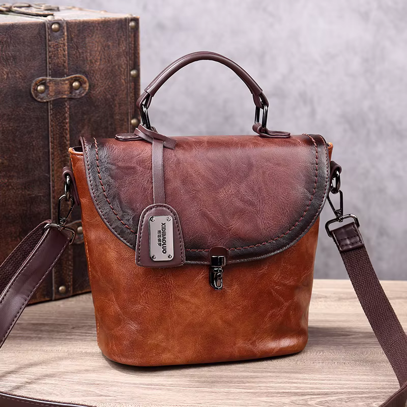 Sac Seau Femme 2026 Nouveaux Sacs de Luxe Designers Vintage en Similicuir Sac à Main Marron Marine Bolsos Mujer Sac