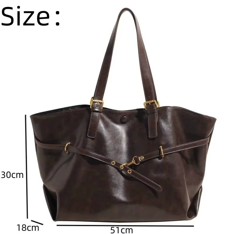 Sac fourre-tout Vintage marron de grande capacité