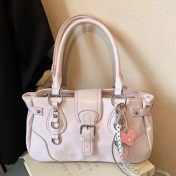 Sac Moto Cool Girl pour Femme 2026 Nouveau Sac Polyvalent Décontracté à Porter sous le Bras Grande Capacité Rétro Sac Bandoulière Unique
