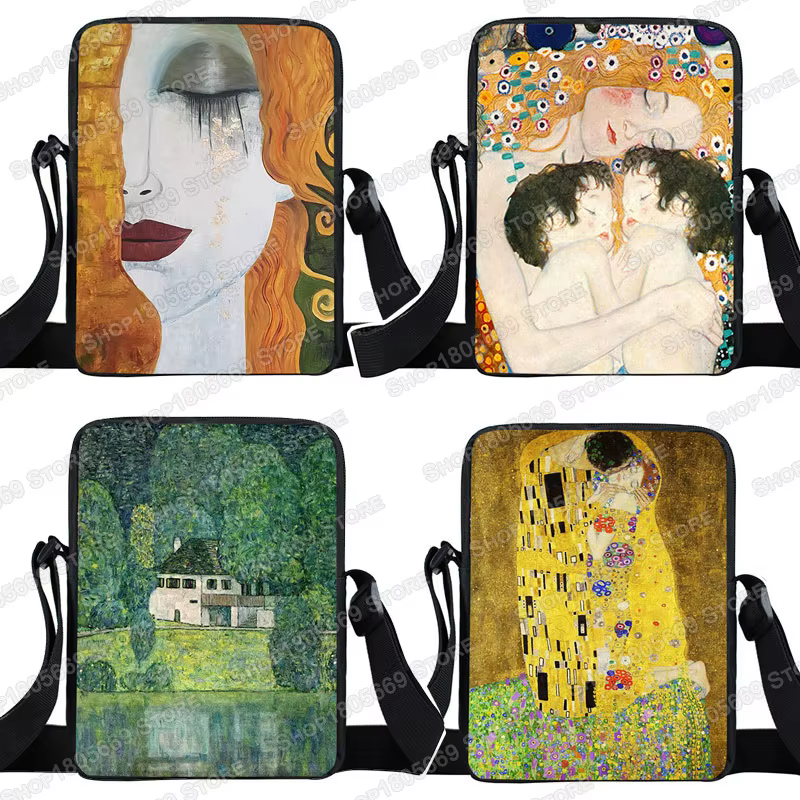 Peinture à l'huile larme/bande femmes sac à main Gustav Klimt dames Canves sac à bandoulière fille sac