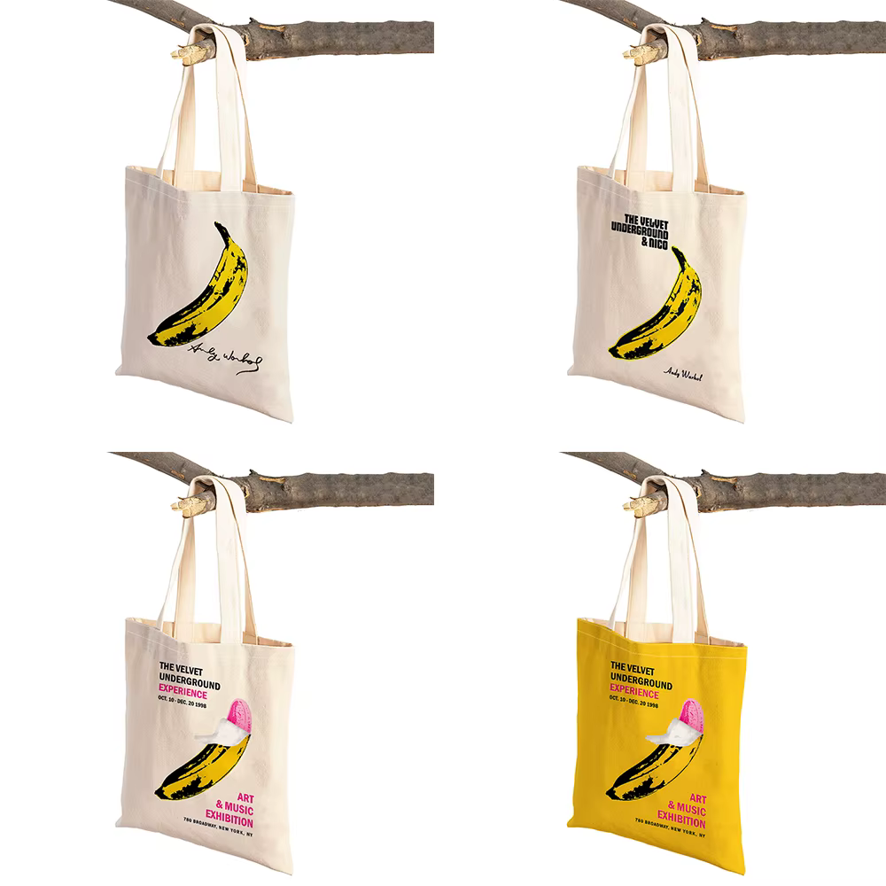 Andy Warhol-Sac à Main Rétro à Double Imprimé pour Femme